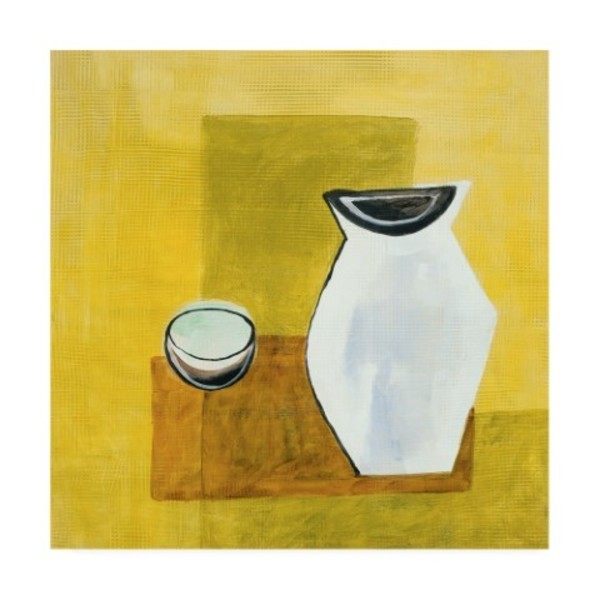 Trademark Fine Art Pablo Esteban 'Vase On Yellow' Canvas Art, 14x14 ALI46076-C1414GG